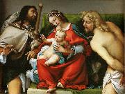 Lorenzo Lotto Madonna mit Hl. Rochus und Hl. Sebastian Germany oil painting artist